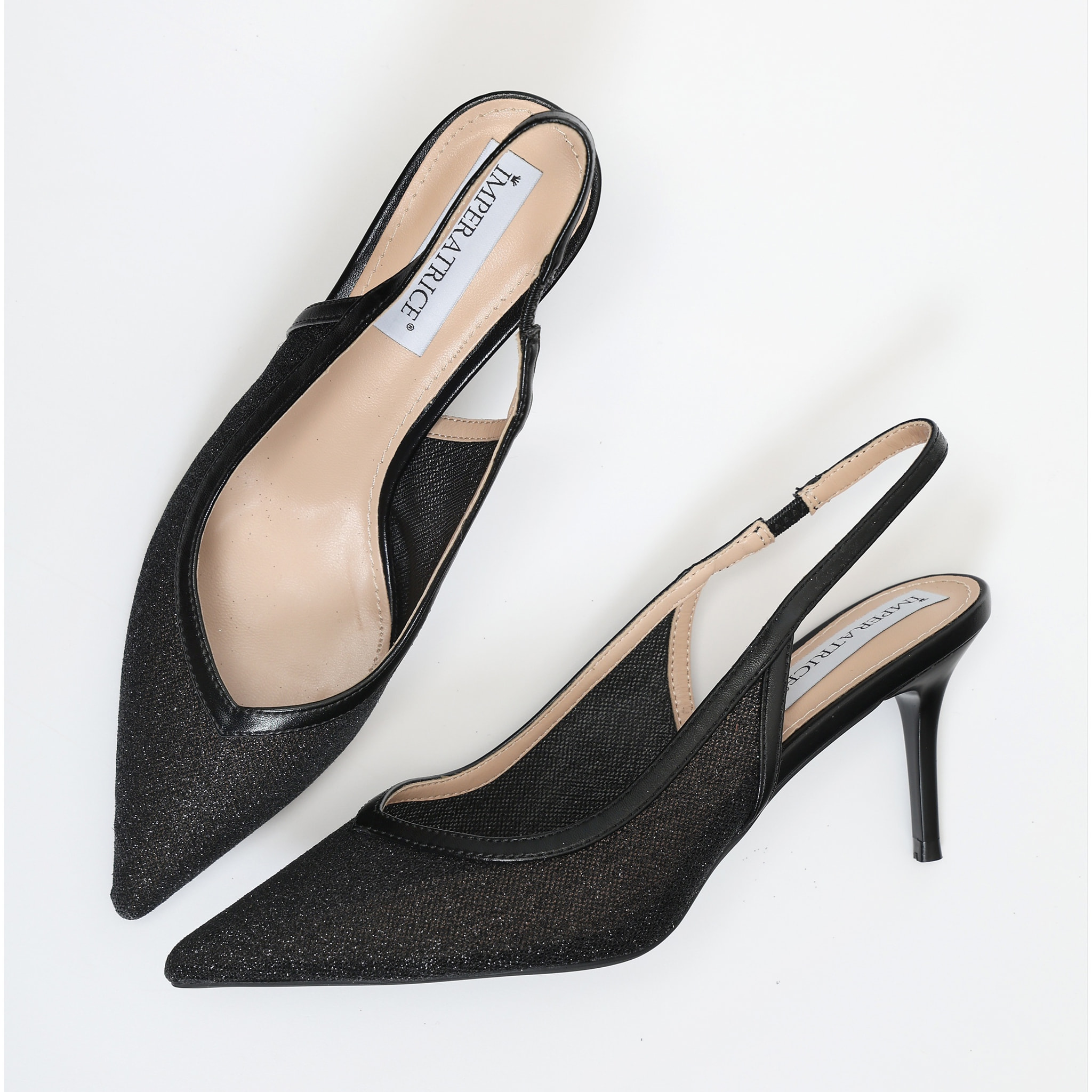 Dècolletè in simil pelle brillantinati