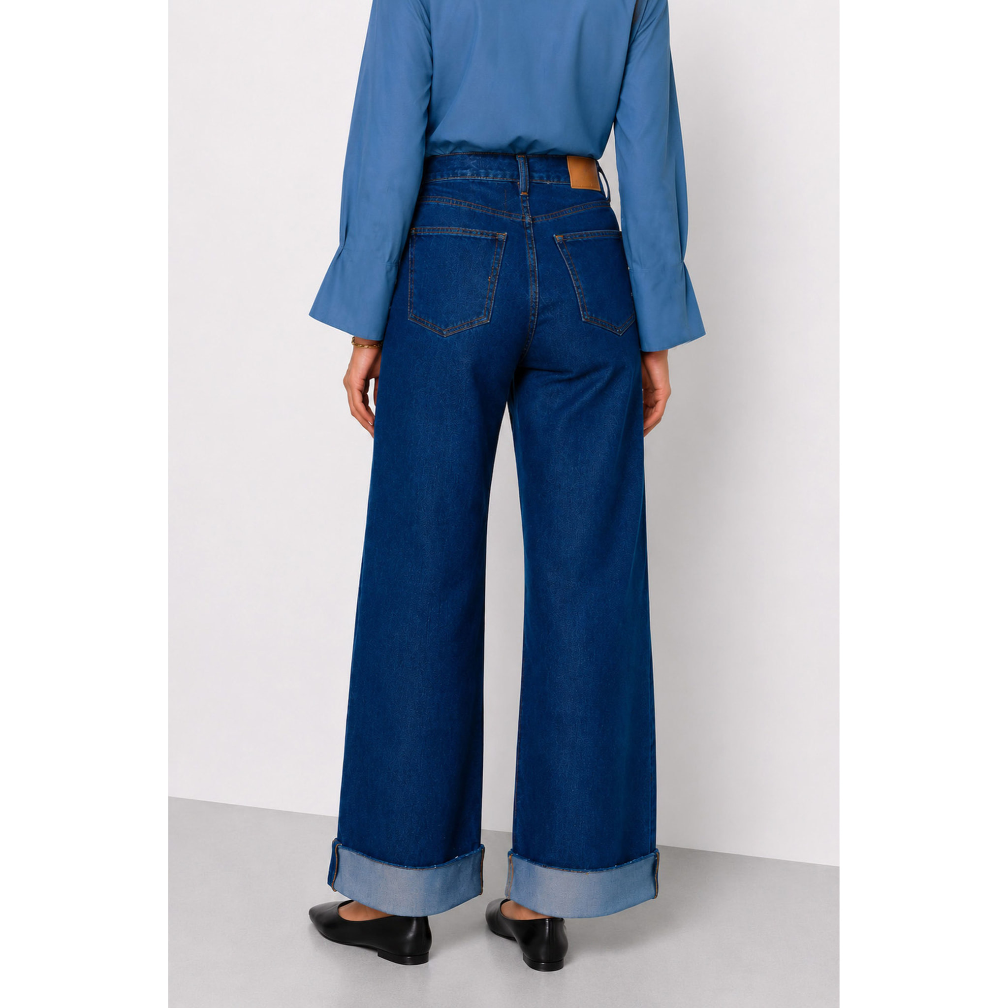 Kocca - Jeans a vita alta e gamba larga in 100% cotone Donna