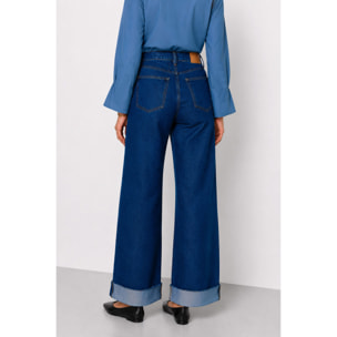 Kocca - Jeans a vita alta e gamba larga in 100% cotone Donna