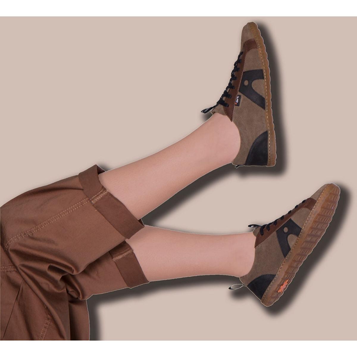 Zapatos 0179 MULTI LEATHER KAKI-BROWN/ QWERTY color Kaki-brown