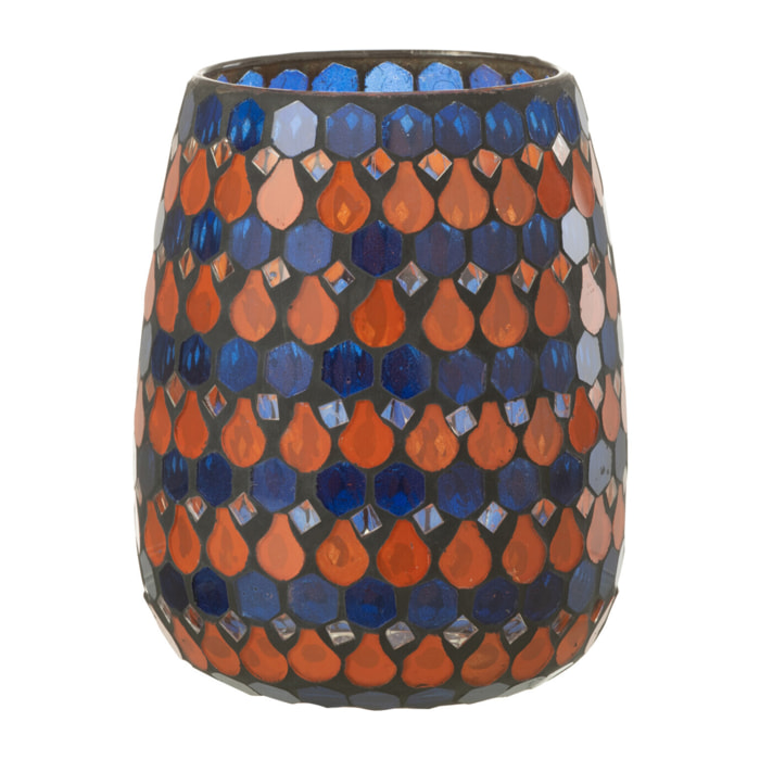 J-Line photophore Mosaic Goutte - verre - orange/bleu - medium