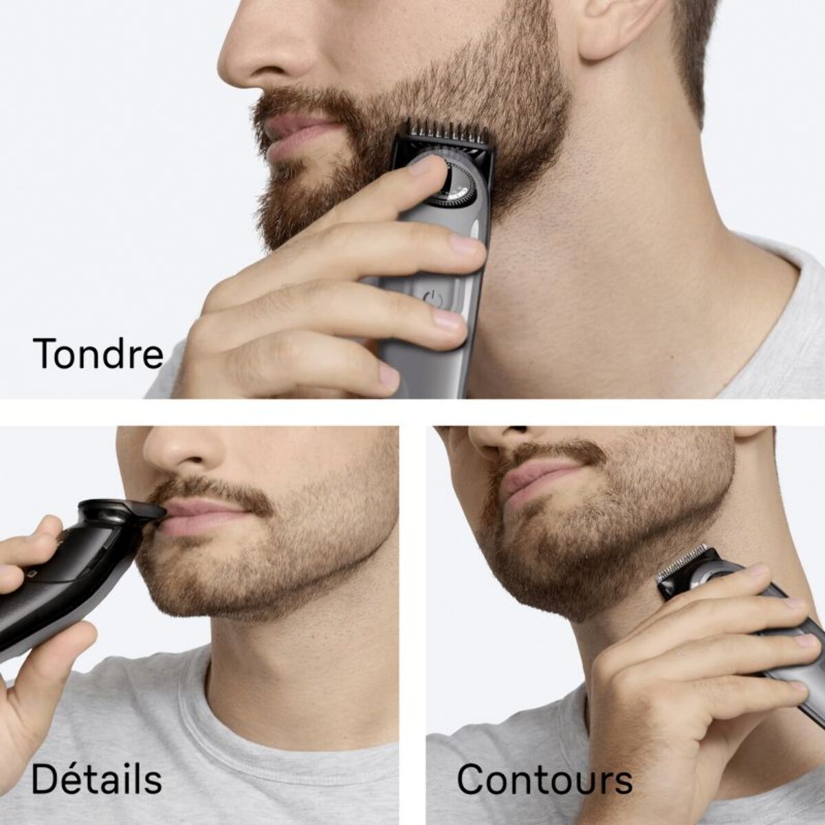 Tondeuse barbe BRAUN BT3560, molette réglable, 40 hauteurs de coupe, précision 0,5 mm, autonomie 50 mn