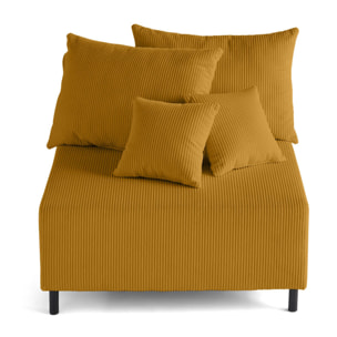 Edinburg - module d'assise - en velours côtelé - Jaune