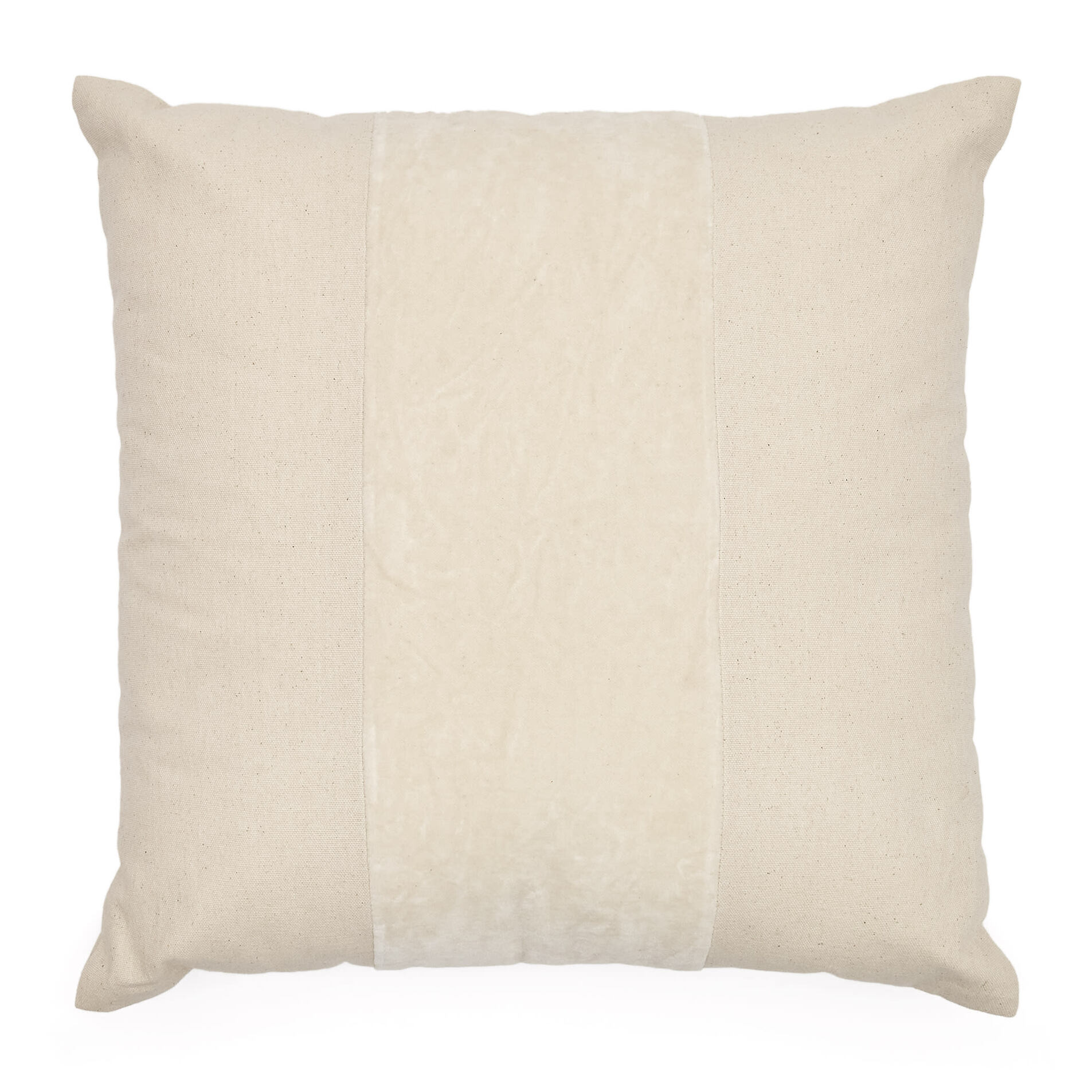 Kave Home - Federa cuscino Zaira 100% cotone e velluto bianco 45 x 45 cm