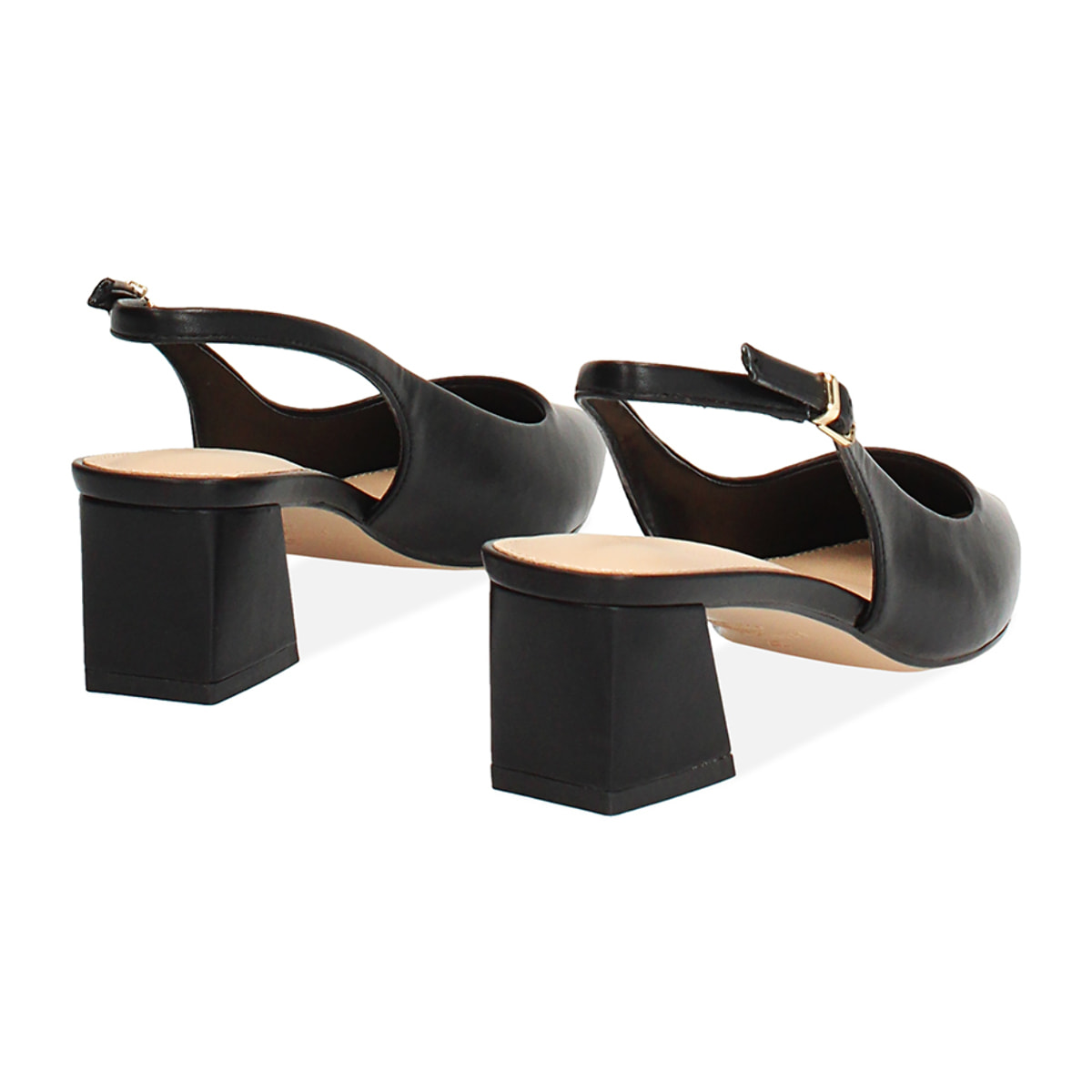 Décolleté slingback nere tacco 4,9 cm