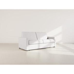 Julia - canapé lit 3 places convertible express couchage quotidien 140 cm matelas 14 cm en tissu - Gris clair