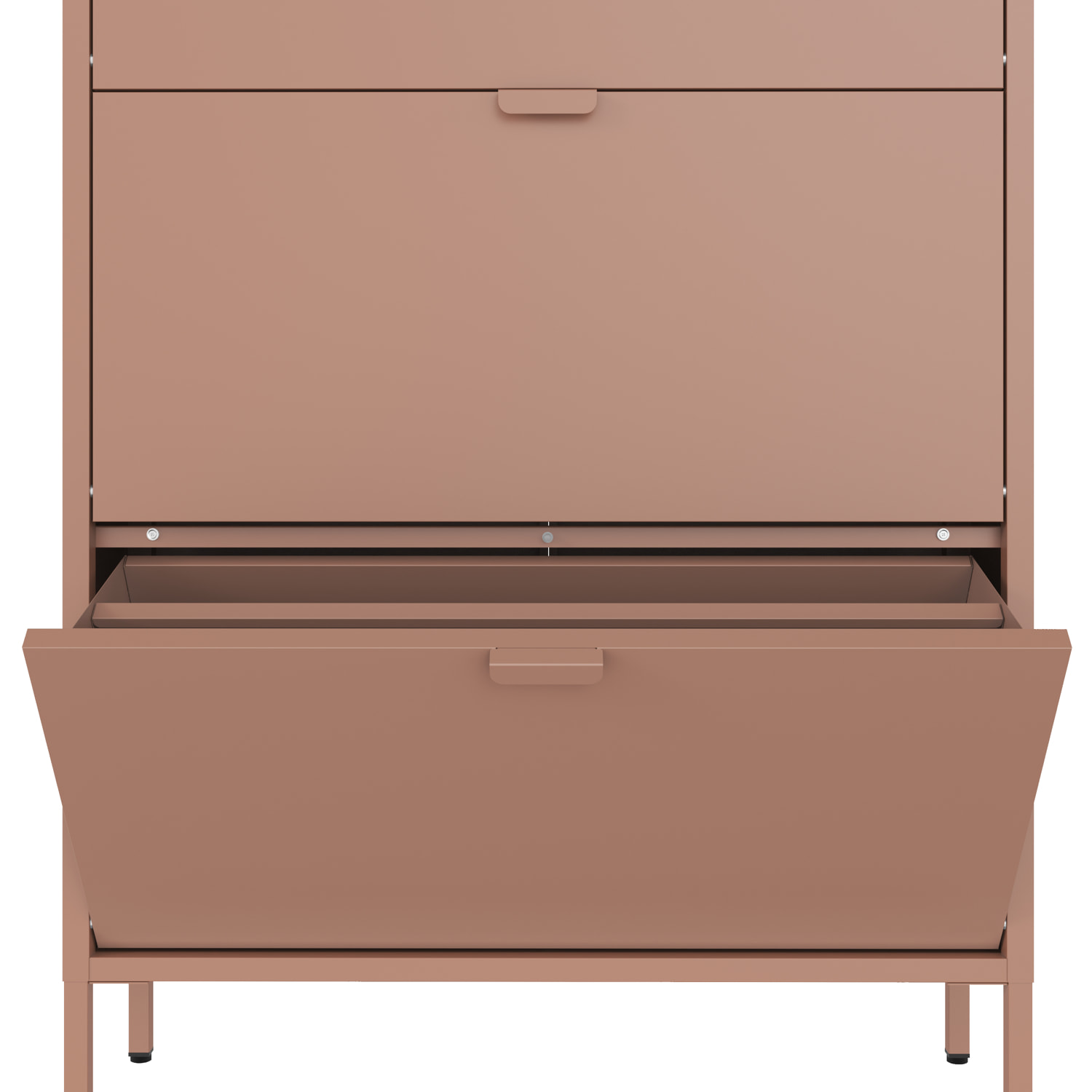 Meuble à chaussures 3 portes en métal vieux rose MARION