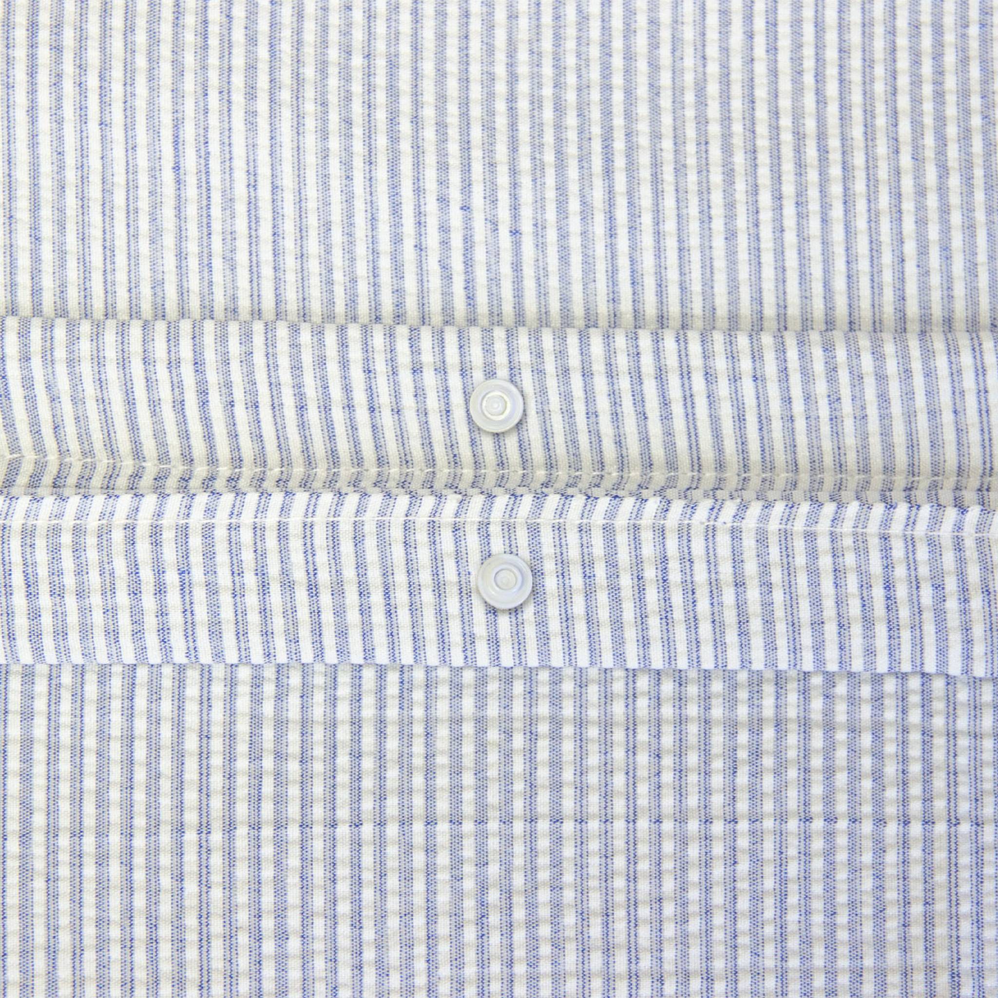 Parure de lit microfibre rayures bleu LANNA