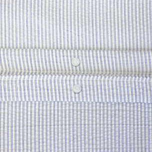 Parure de lit microfibre rayures bleu LANNA