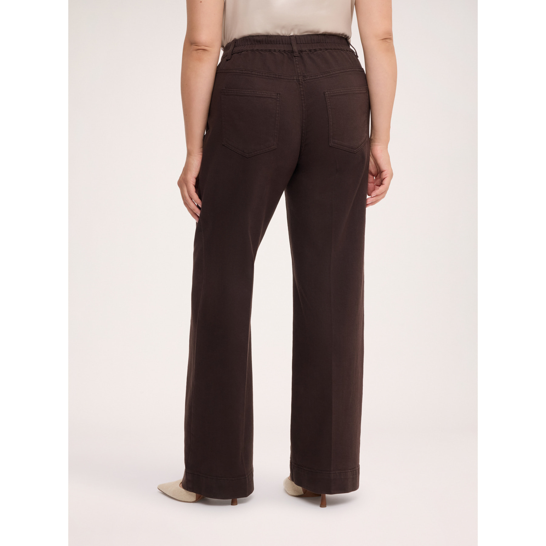 Fiorella Rubino - Pantaloni Flare in cotone stretch - Marrone