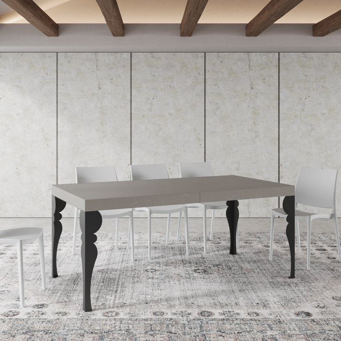 Tavolo allungabile 90x200/304cm Paxon cashmere gambe antracite
