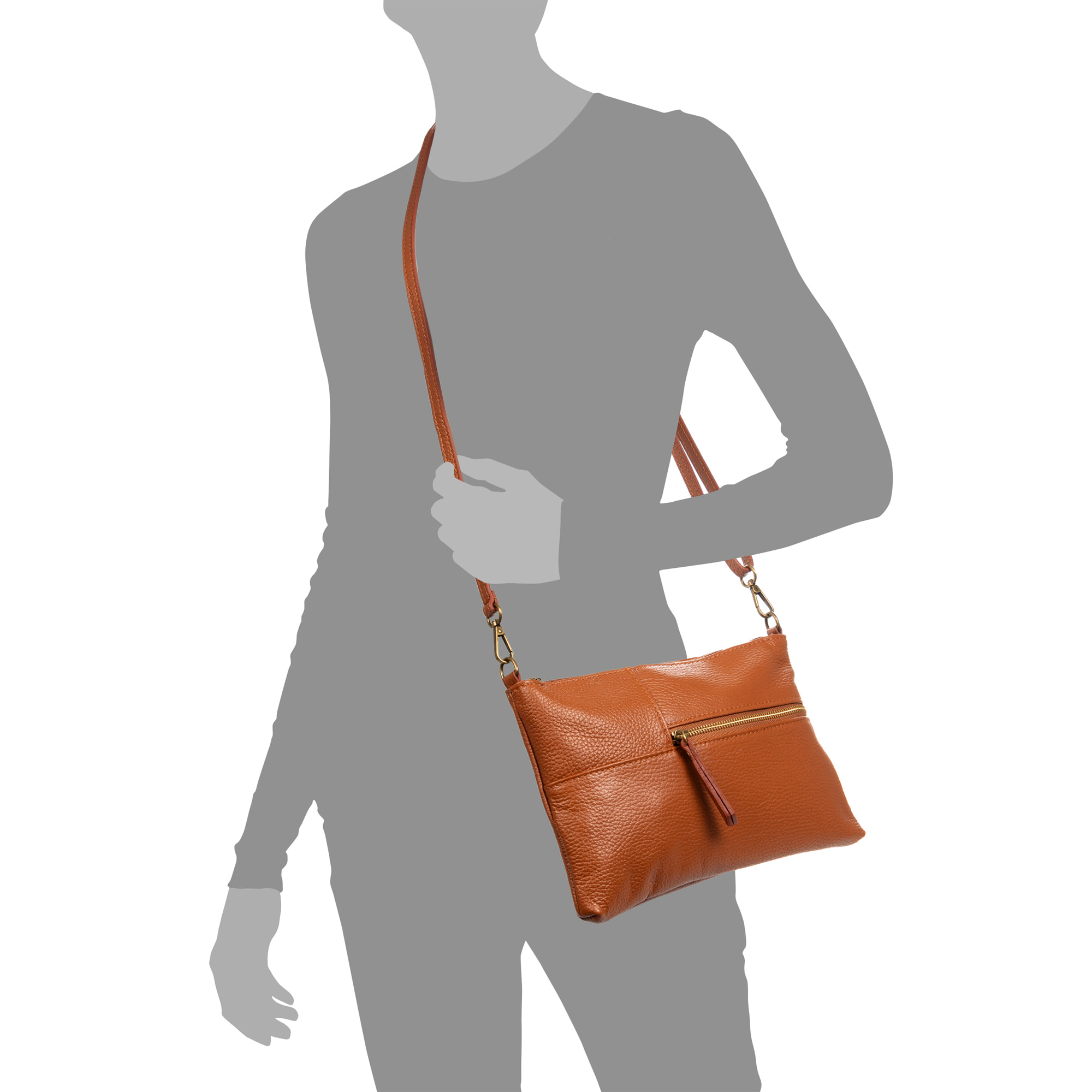 Borsa a tracolla Arreone donna. Vera pelle Dollaro.