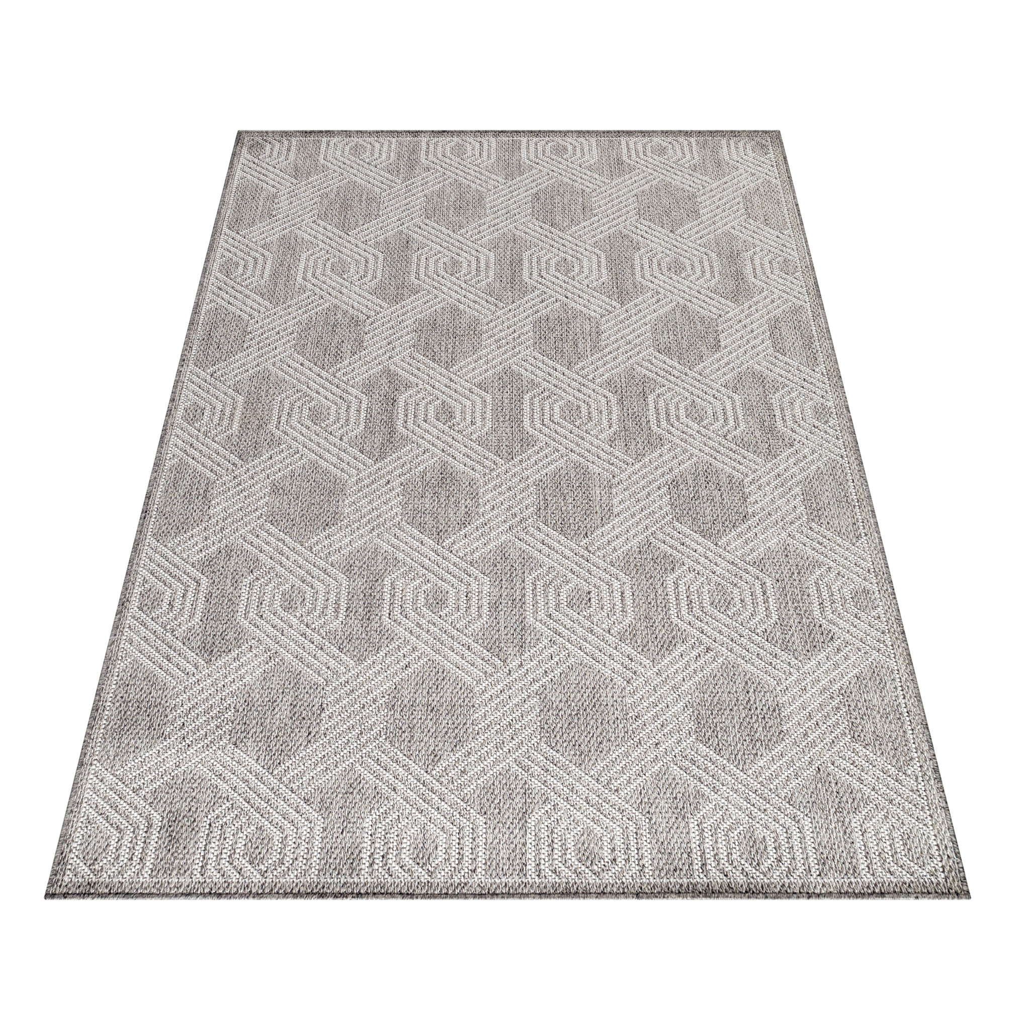 ARUBA - Tapis intérieur / extérieur à motif graphique gris