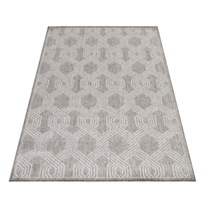 ARUBA - Tapis intérieur / extérieur à motif graphique gris