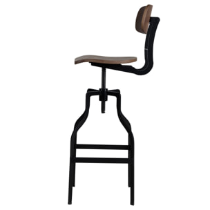 Chaise de bar vintage réglable en hauteur 66/85 cm en bois - Retro