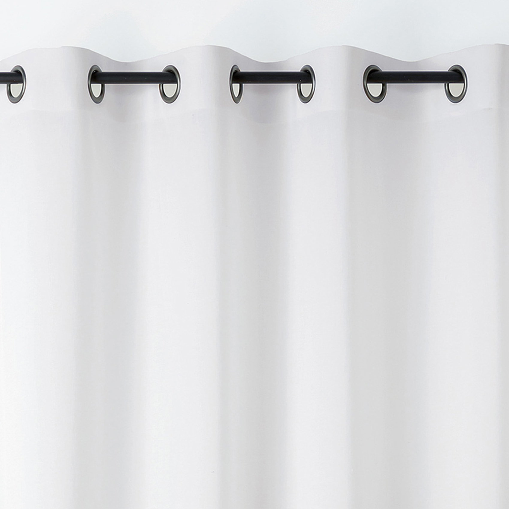Voilage polycoton toucher doux et souple - Blanc