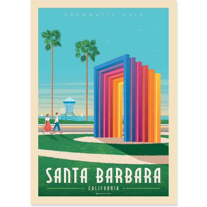 Affiche - Santa Barbara - Olahoop Travel Posters