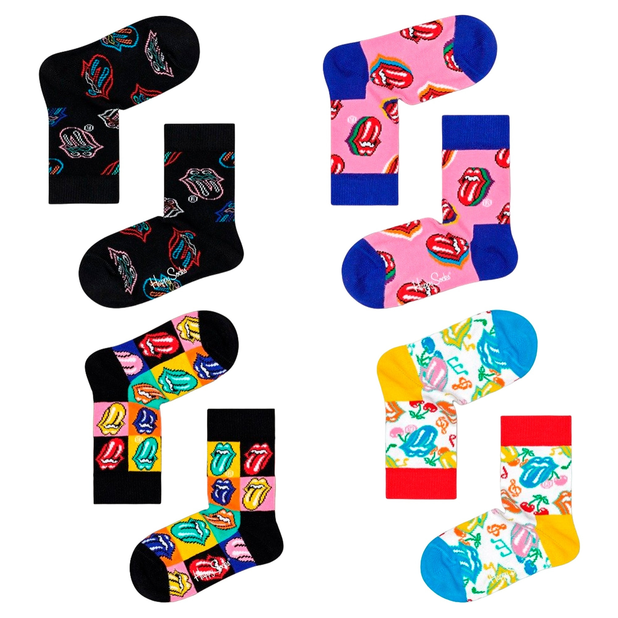 4-pack calcetines kids rolling stones blanco