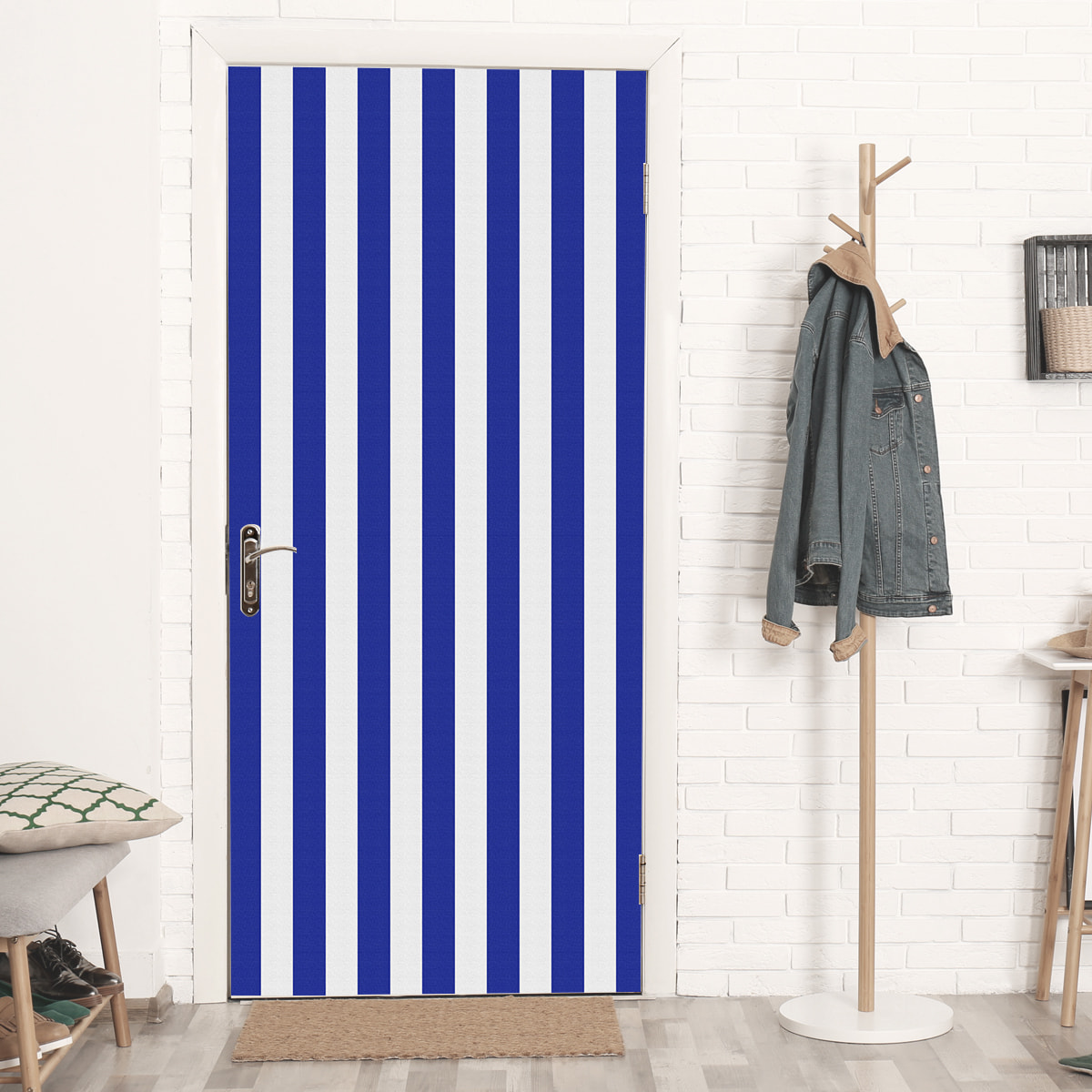 Stickers adhesivos de CERAMIKO - Rayas Navy Blue 65x100