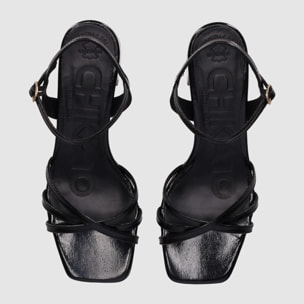 Sandalias - Negro - Tacón: 4 cm