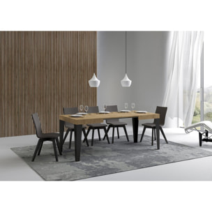 Mesa extensible 80x120/204 cm Flame Roble Natural estructura Antracita