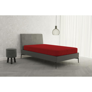 LENZUOLO SOTTO MAX COLOR MADE IN ITALY COTONE-ROSSO PIAZZA E MEZZA FRANCESE