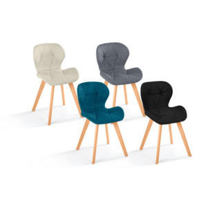 Chaises Gatsby en tissu et pieds bois