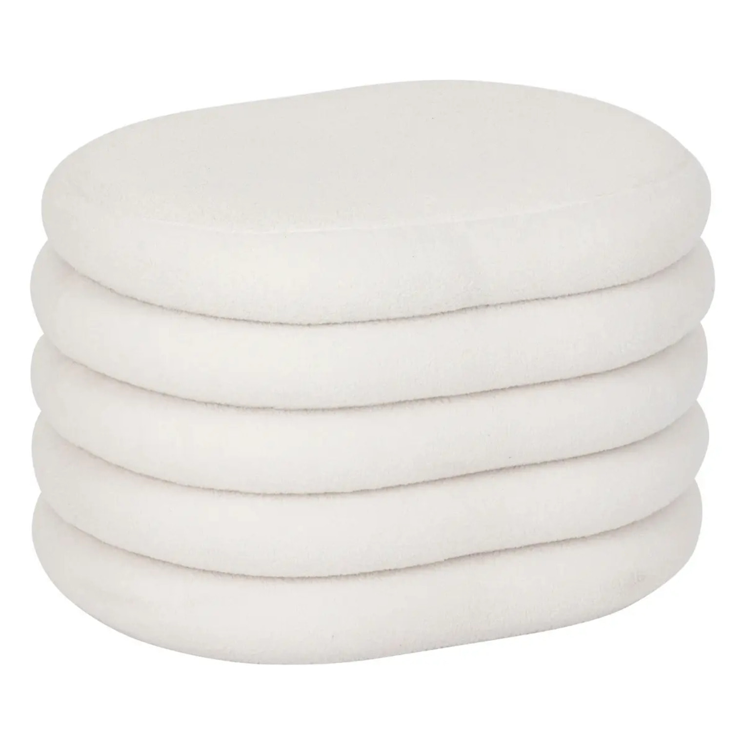 Pouf coffre bouclette Guilia blanc 59x45cm