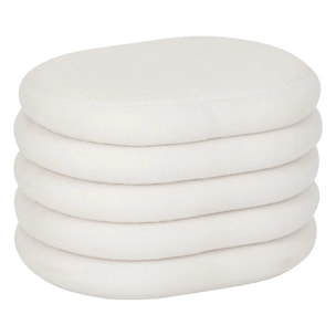 Pouf coffre bouclette Guilia blanc 59x45cm