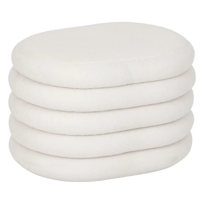 Pouf coffre bouclette Guilia blanc 59x45cm
