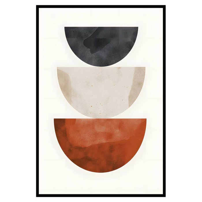 Affiche encadrée bols géométriques modernes Affiche + cadre en métal - Noir