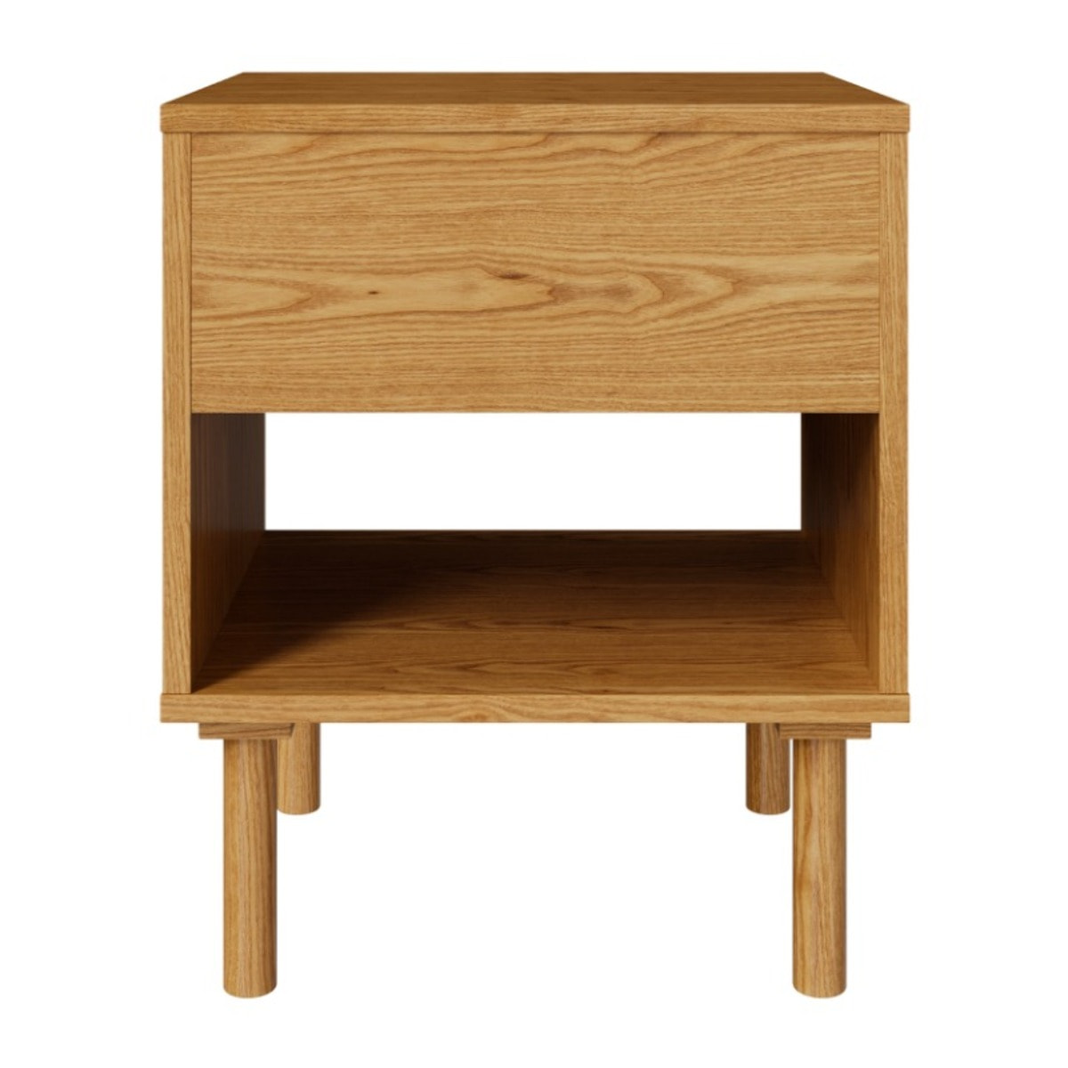 Table de chevet en bois d'hévéa massif 1 tiroir - Inès