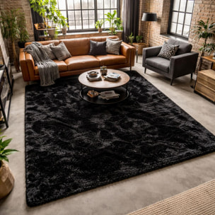 Tapis fait main Shaggy longues mèches Moodil