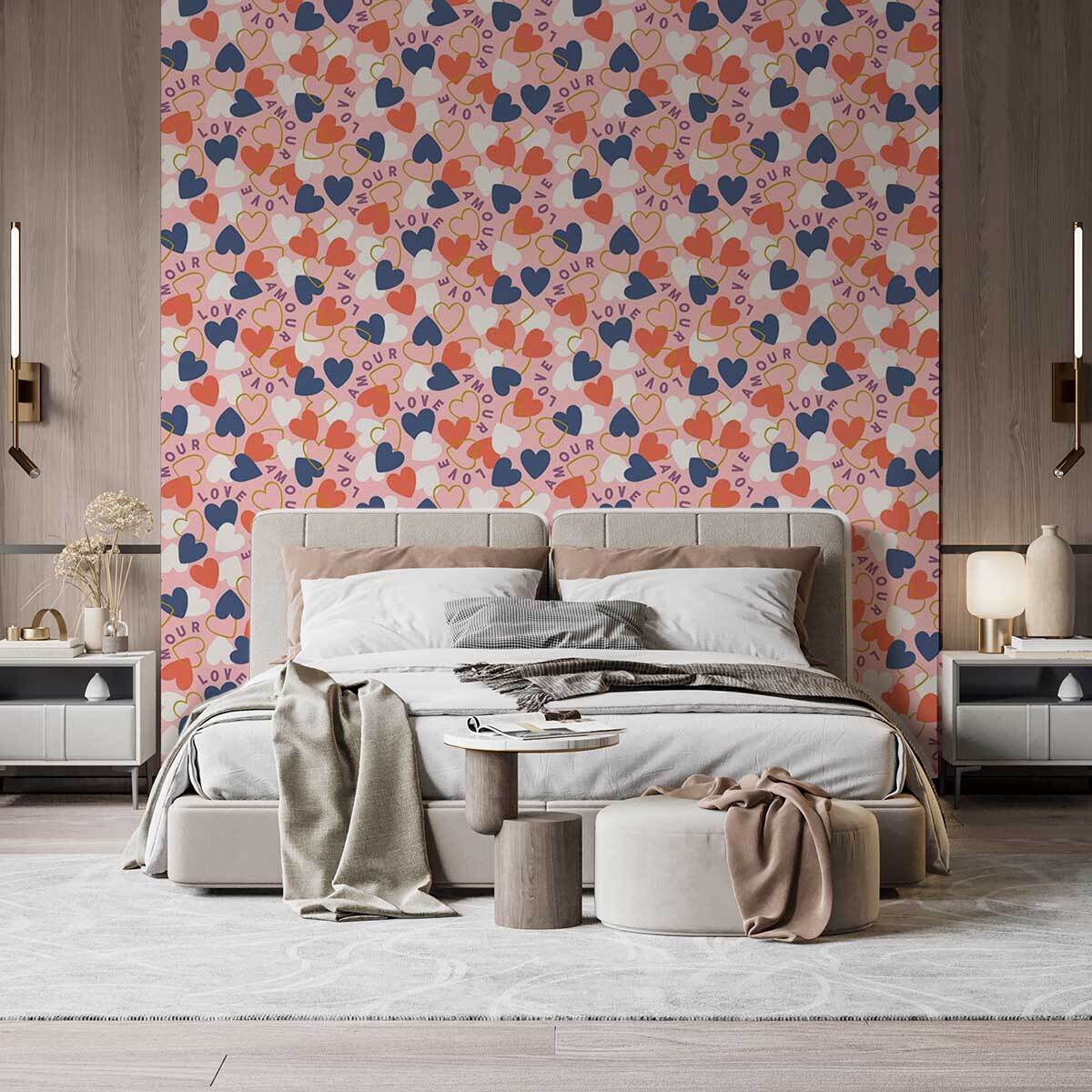 Papier peint panoramique Coeur en fête  Intissé