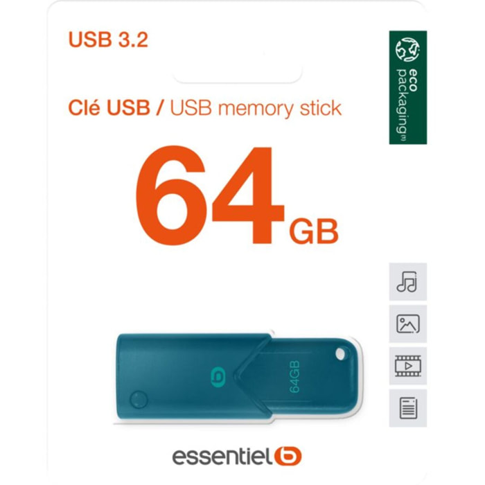 Clé USB ESSENTIELB 64Go USB 3.2