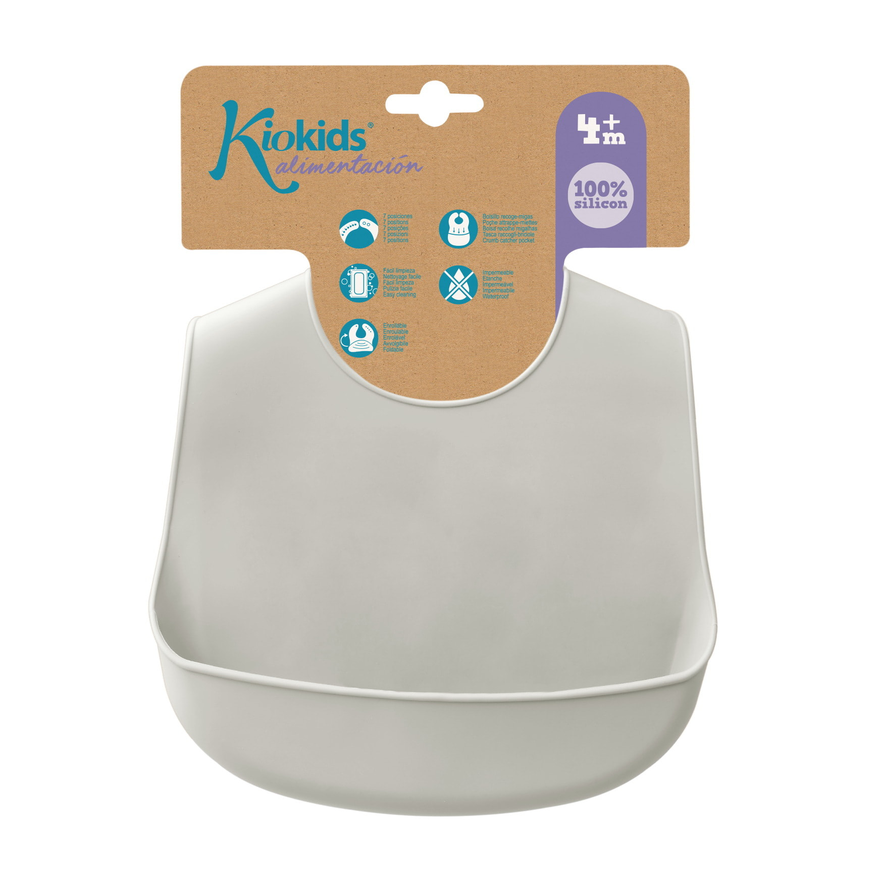 BABERO BLANDITO SILICONA GRIS