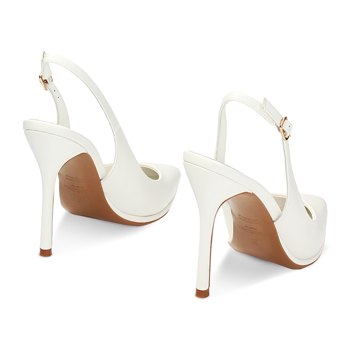 Décolleté slingback bianche, tacco 10 cm