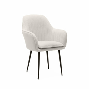 Fauteuil métal et bouclette SHELLA