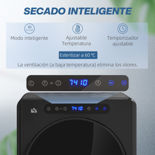 Secadora de Evacuación 5 KG Secadora de Ropa 1000W Función Antiarrugas Función Esterilizar Temporizador Pantalla LED Táctil Tambor Inox Negro