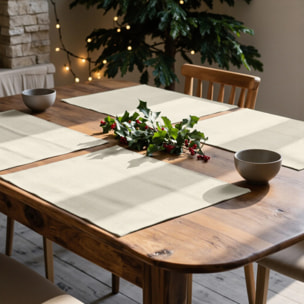 Lot de 4 sets de table anti-taches Naturel