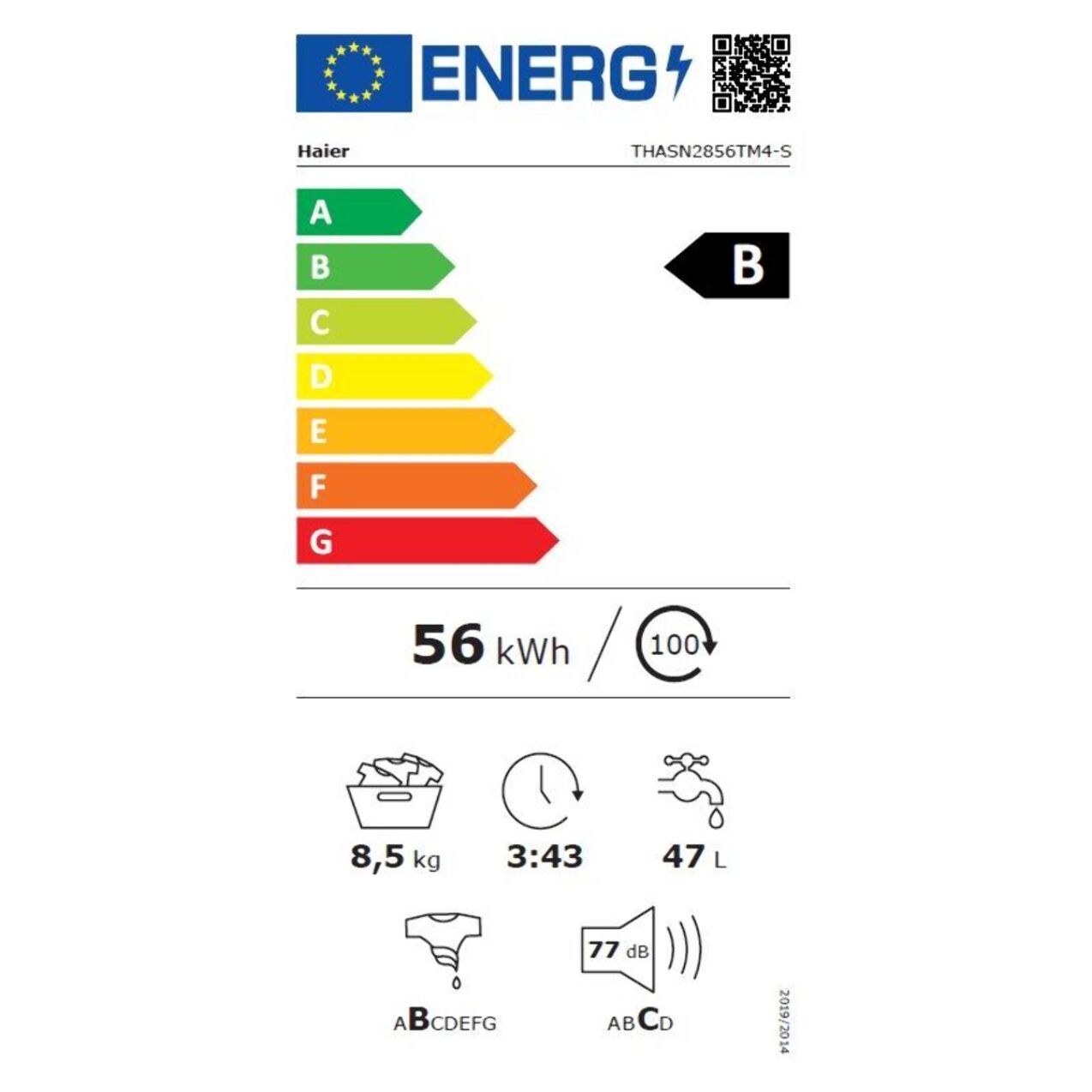 Lave linge top HAIER THASN2856TM4-S