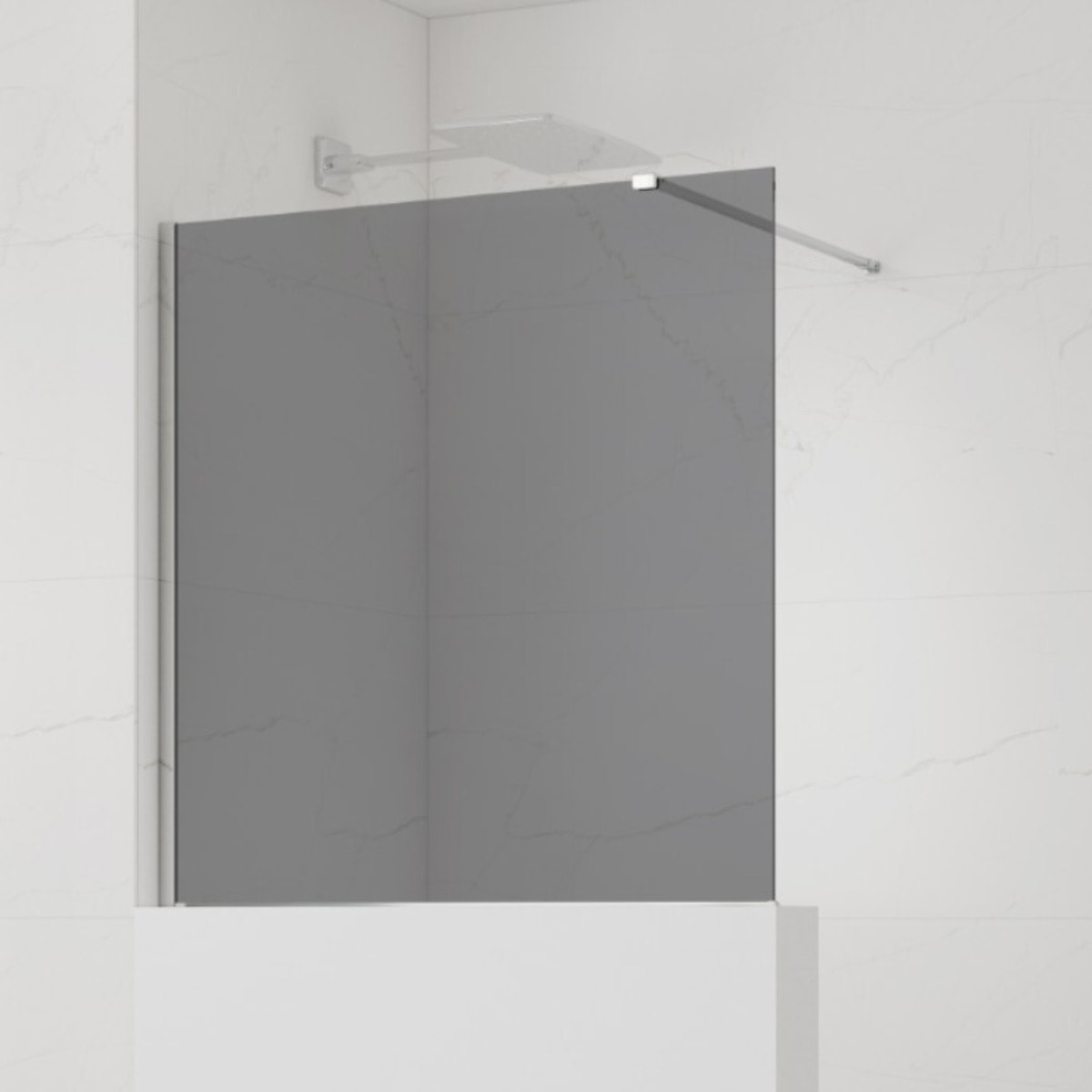 Walk-in 100x90 cm paroi de douche fixe à l'italienne + set d'installation + bras de montage 120 cm, chrome (SATBWIS90KSPR)