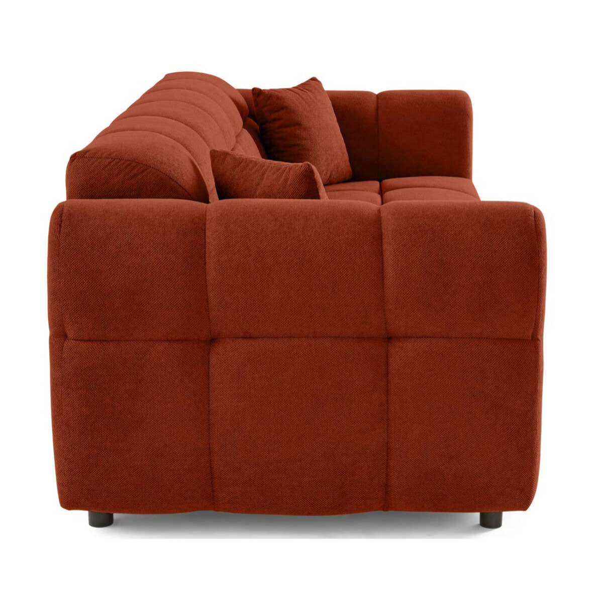 Ray - canapé droit 3 places en tissu texturé - Rouge