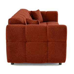 Ray - canapé droit 3 places en tissu texturé - Rouge