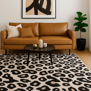tapis salon fauve Beige et marron motif animalier