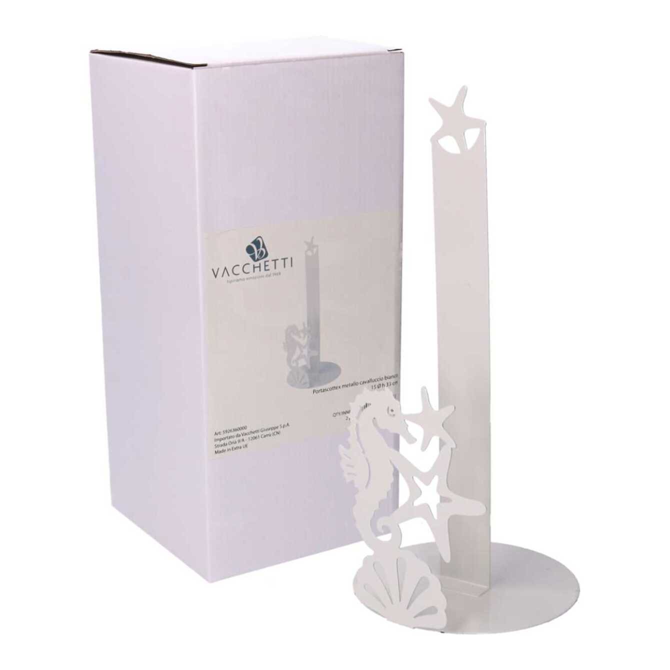 Portascottex in metallo cavalluccio biancotondo cmø15h33