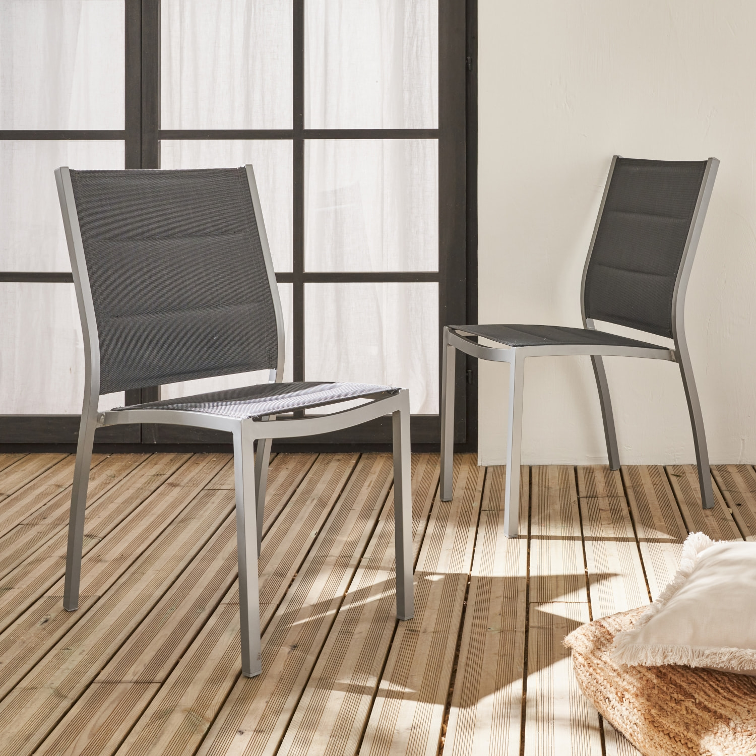 Chaise de jardin empilable aluminium (lot de 2) CHAISES CHICAGO