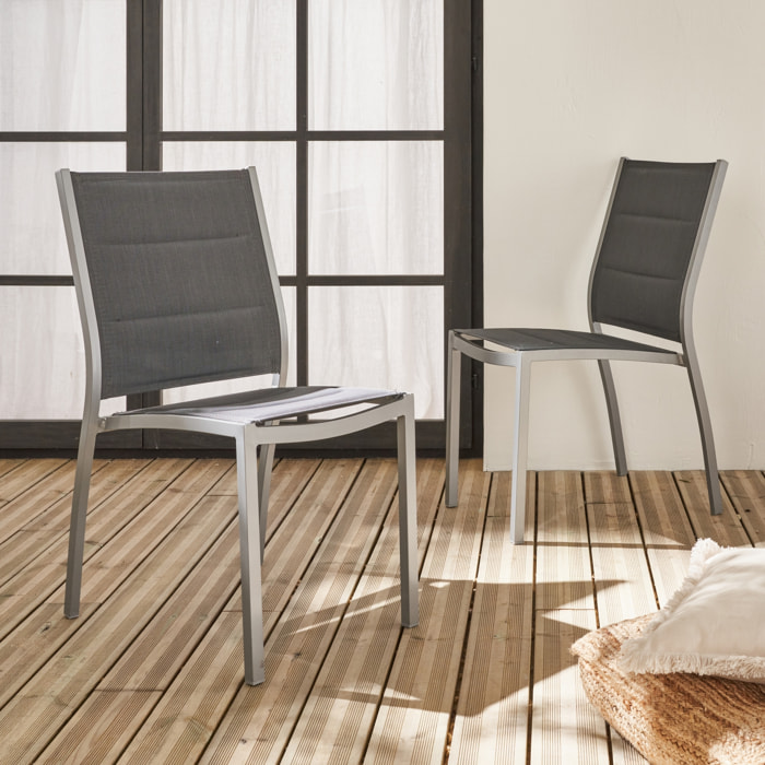 Chaise de jardin empilable aluminium (lot de 2) CHAISES CHICAGO