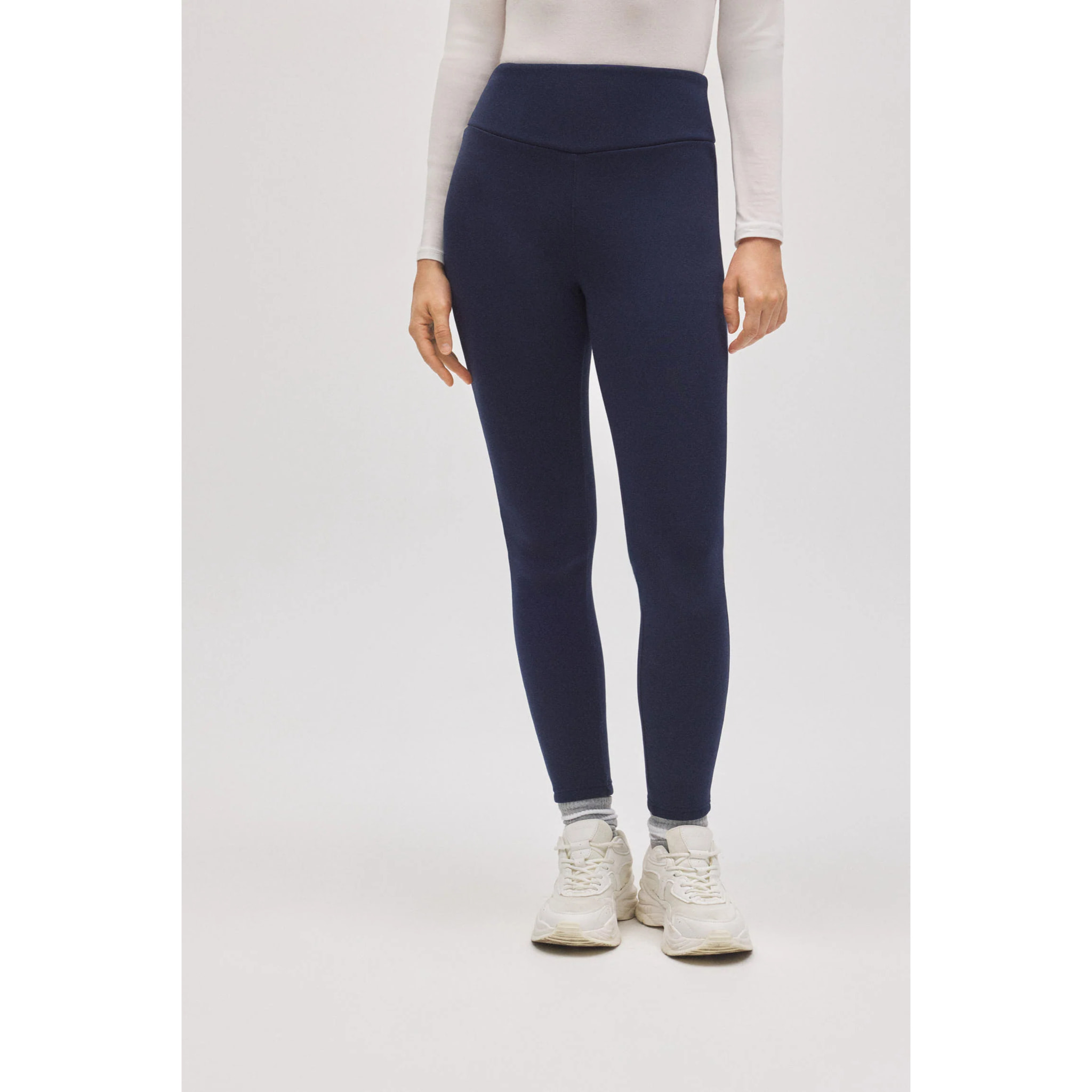 Comodi leggings termici in pile blu navy