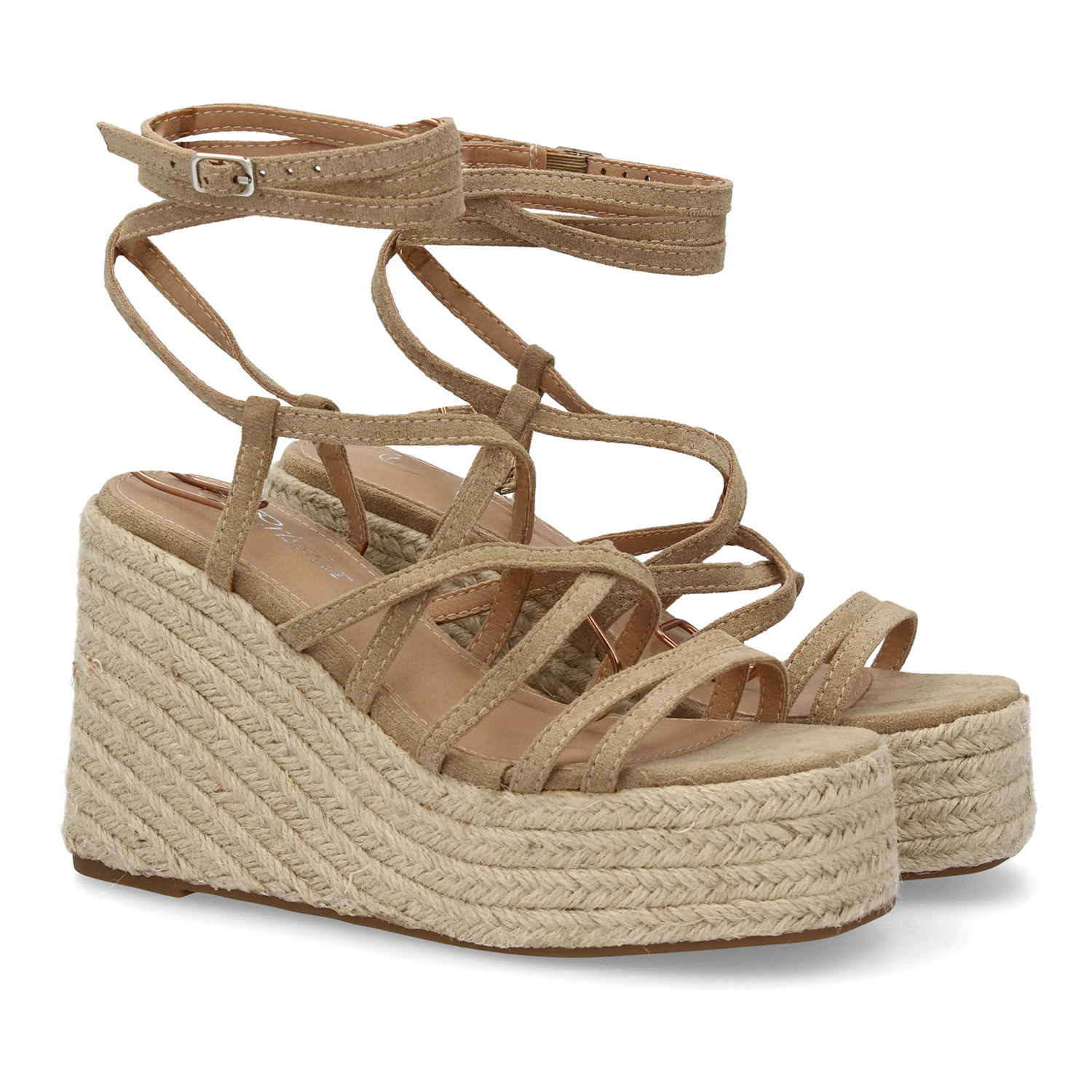 Sandalia romana cuña alta plataforma para mujer